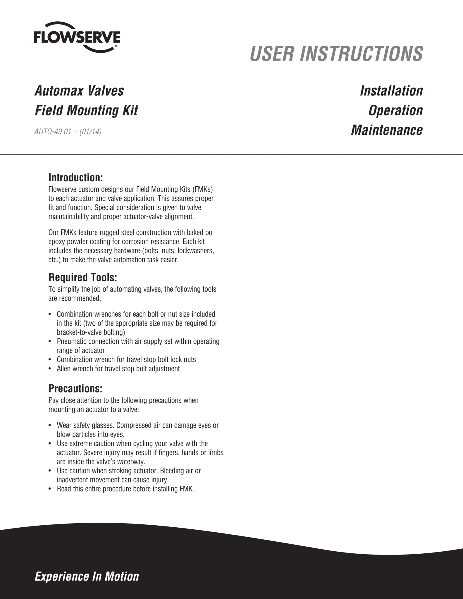 Automax现场安装套件使用说明(IOM)