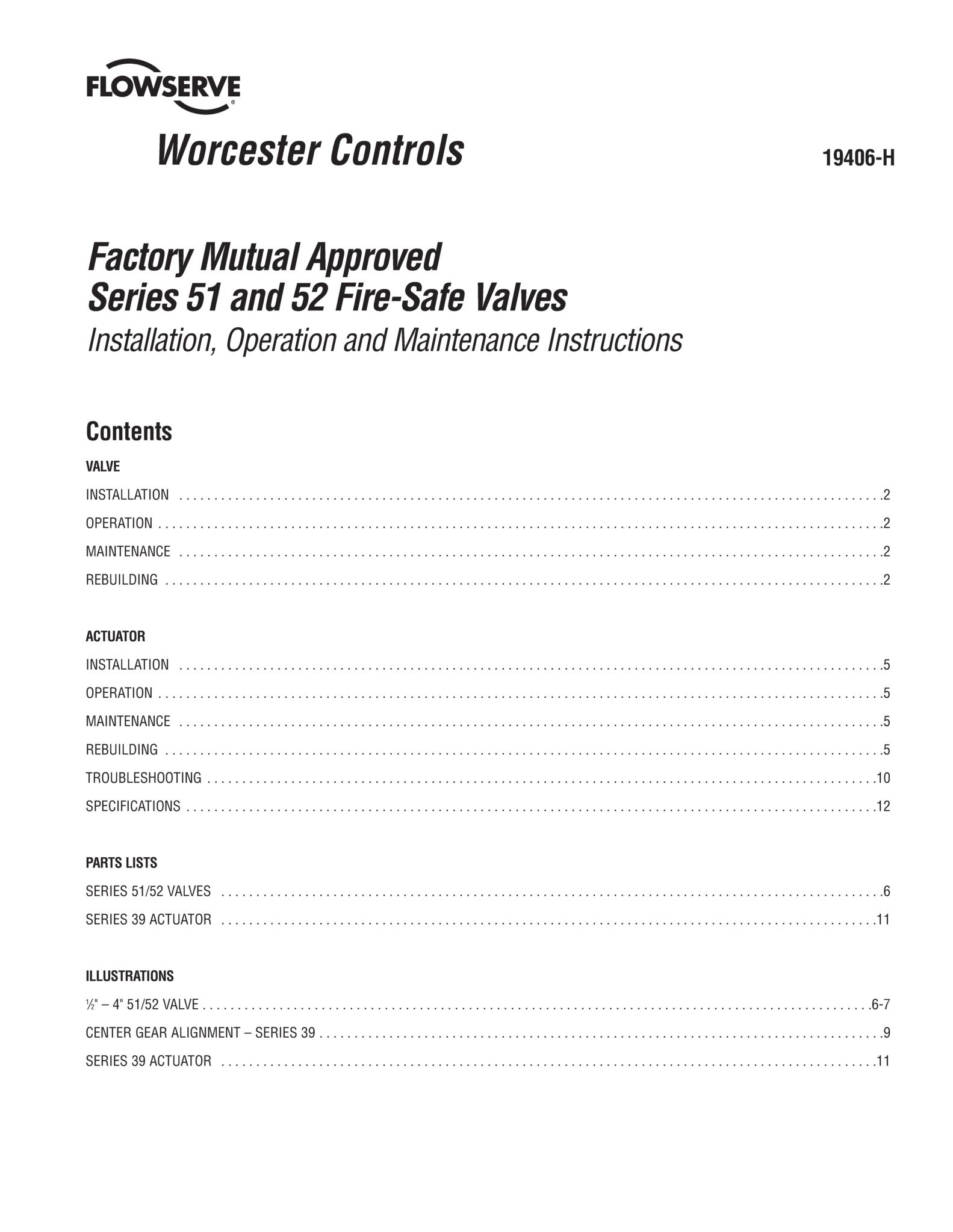 Worcester Controls FM认证51/52系列防火阀使用说明(IOM)（美洲）