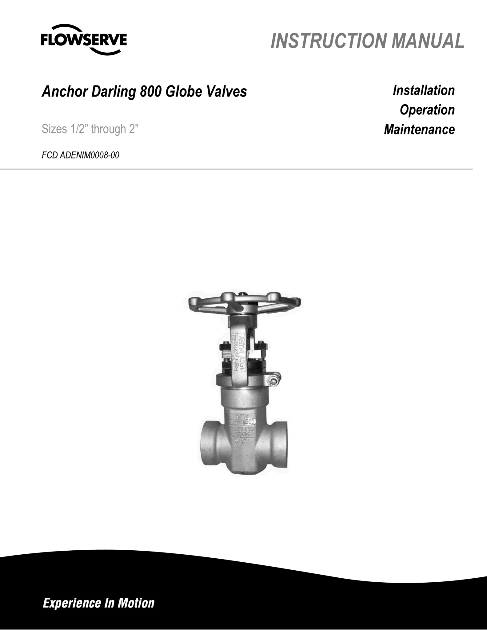 Anchor/Darling 800截止阀使用说明 (IOM)