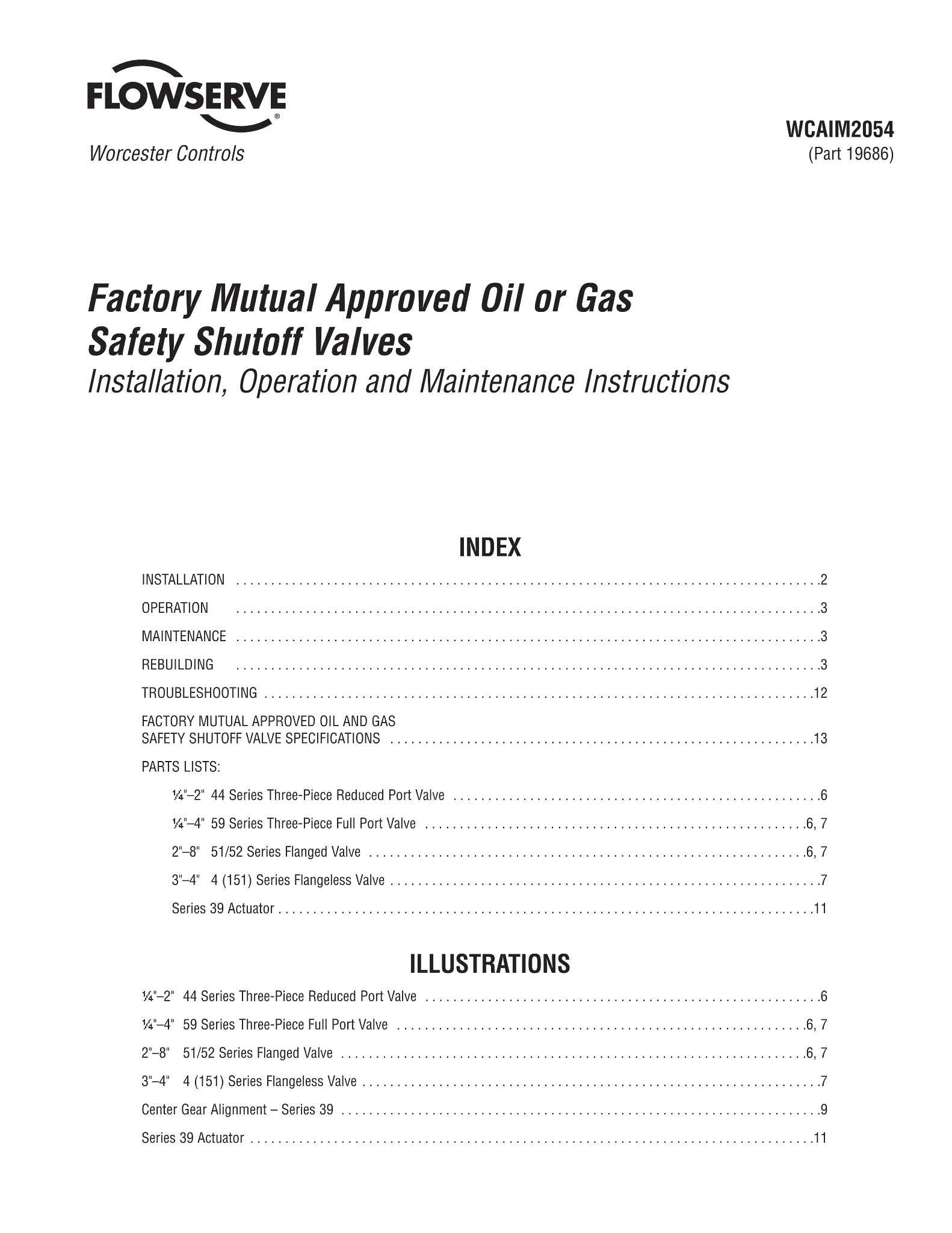 Worcester Controls FM认证油或气体安全截止阀使用说明(IOM)（美洲）