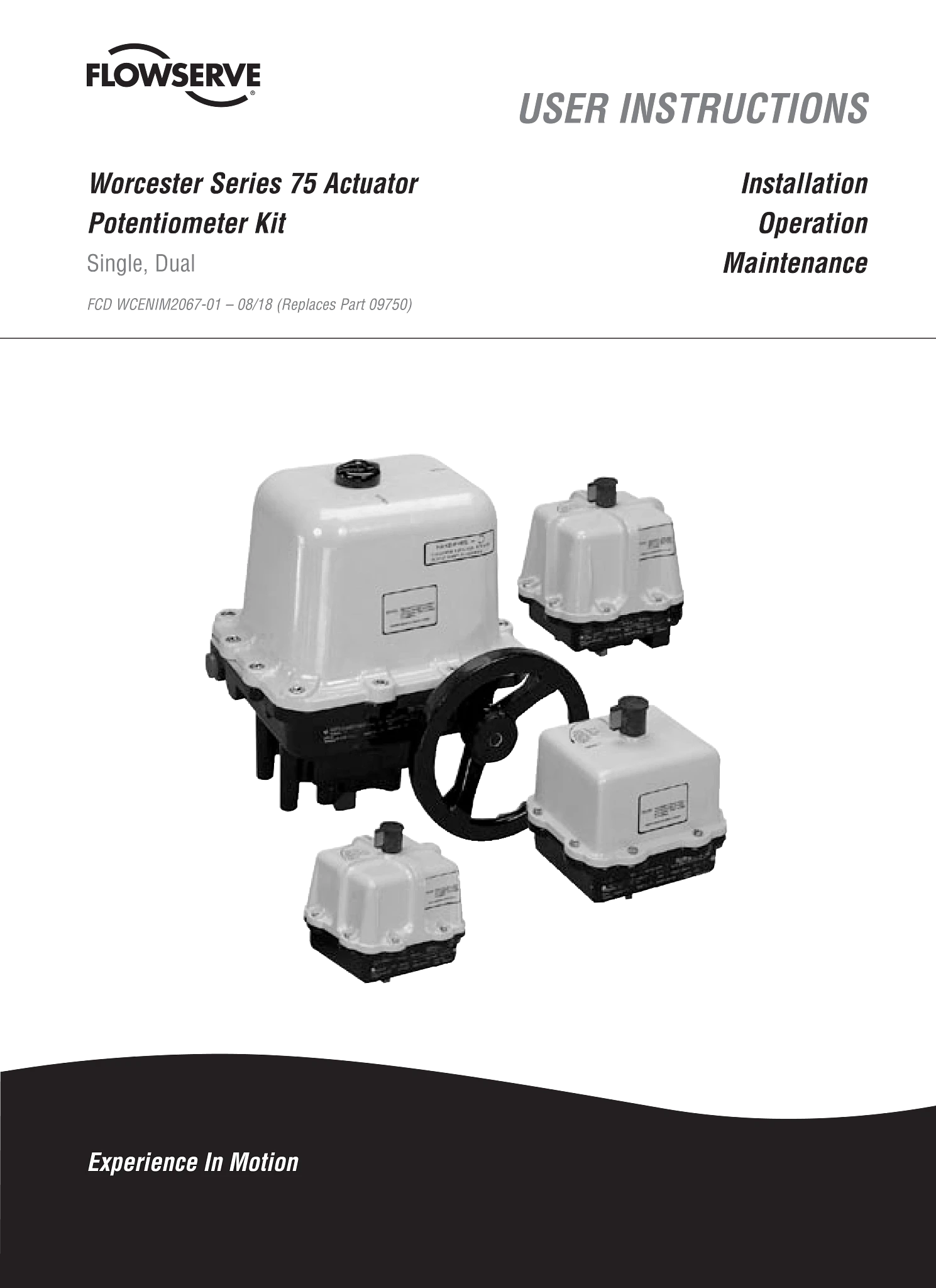 Worcester Controls 75系列执行器电位器单、双套件使用说明（IOM）