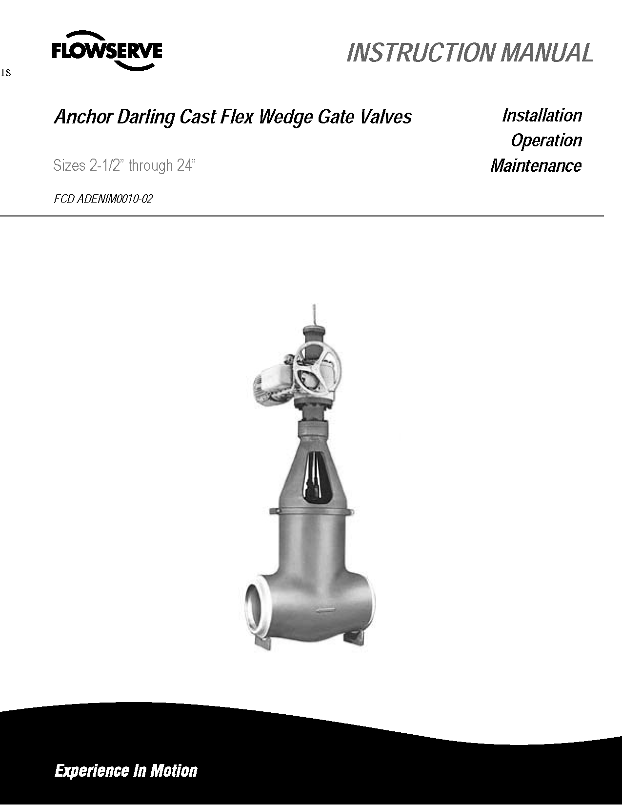 Anchor/Darling挠性楔形铸造闸阀 - 使用说明(IOM)