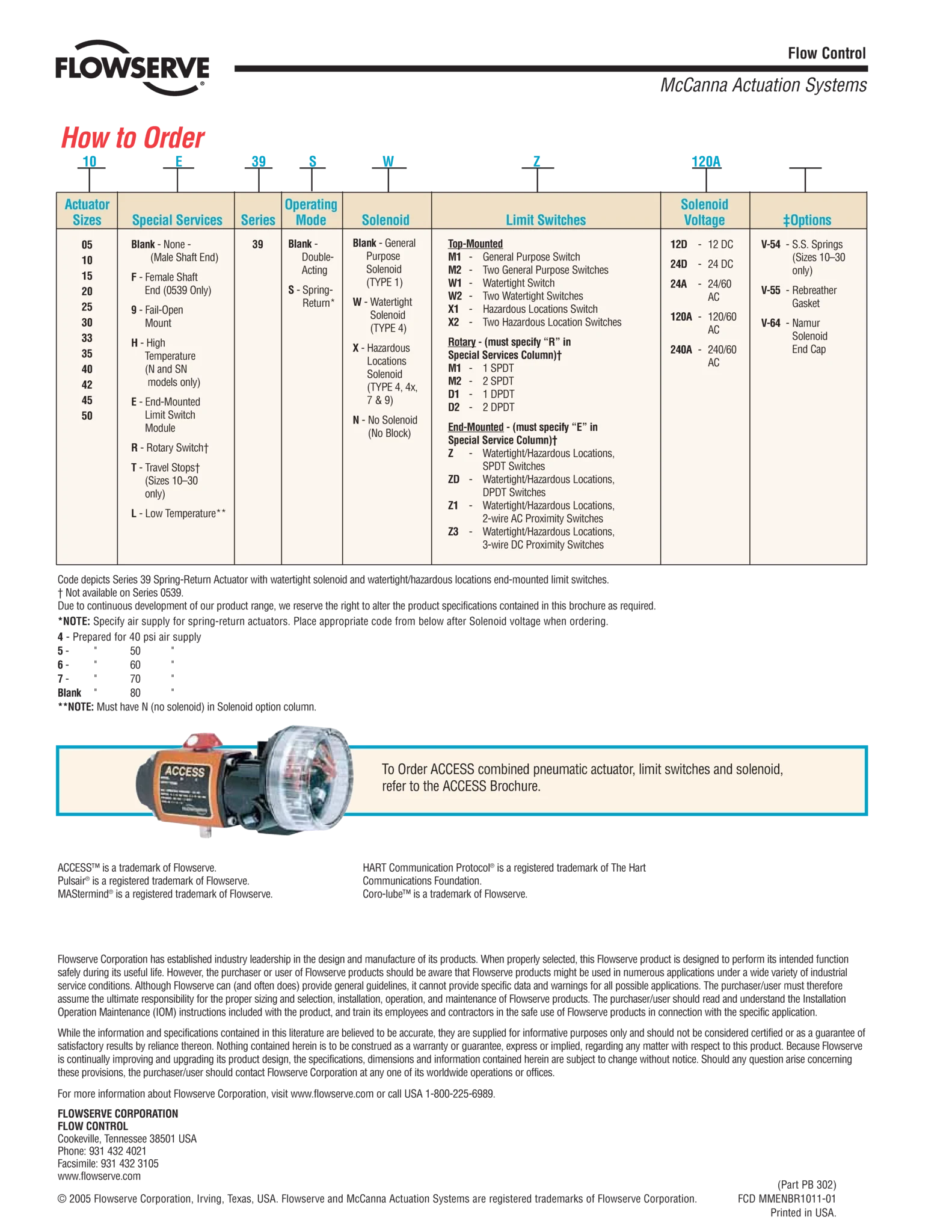 McCANNA执行器系统系列39气动执行机构手册