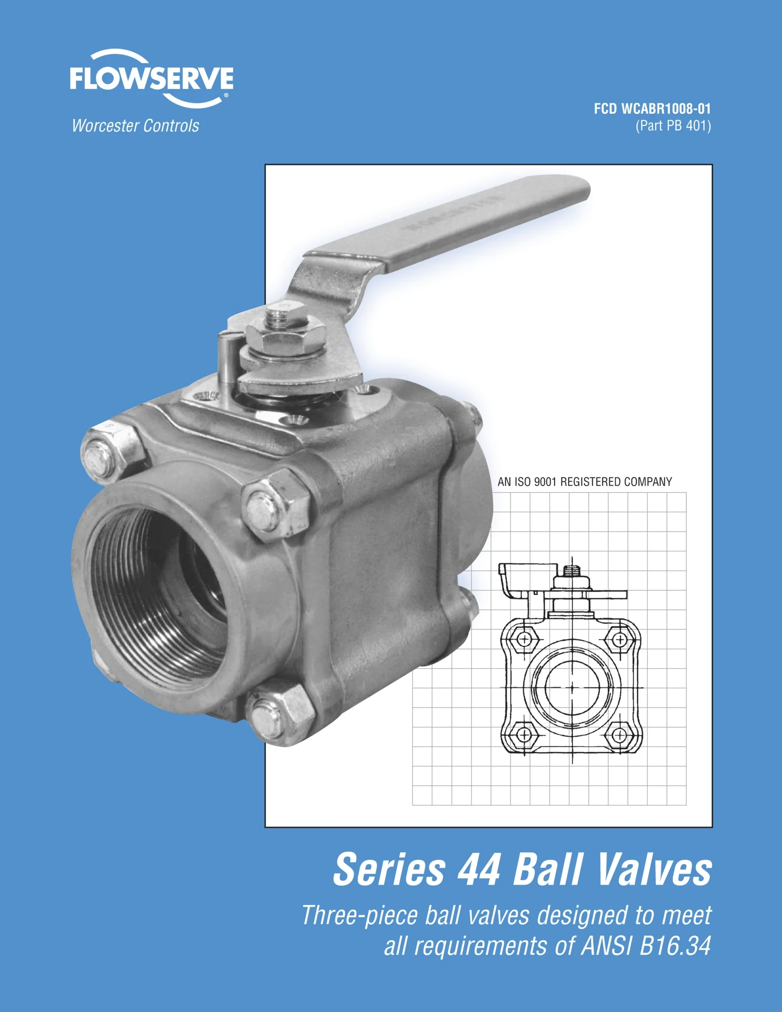 Worcester Controls 44系列3片式球阀手册（美洲）