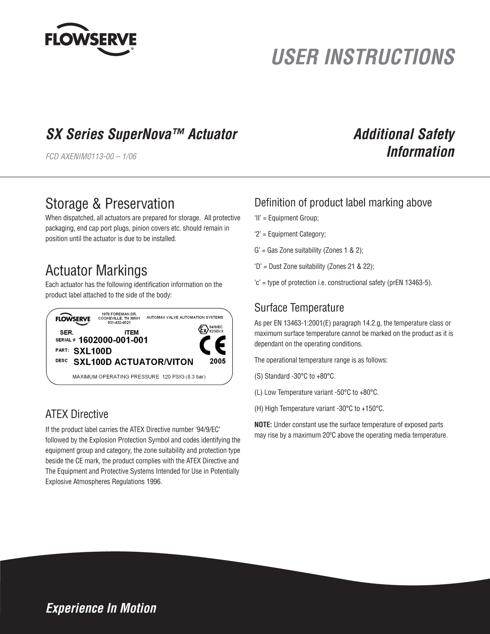 Automax SX 系列 SuperNova™ 执行器使用说明
