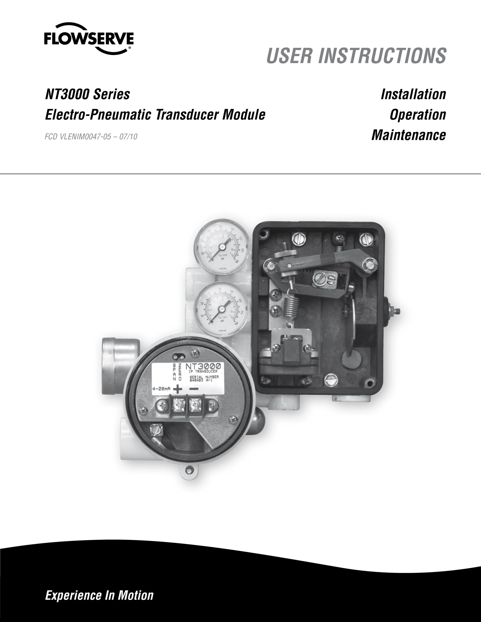 Valtek NT3000系列电动气动传感器模块使用说明（IOM）