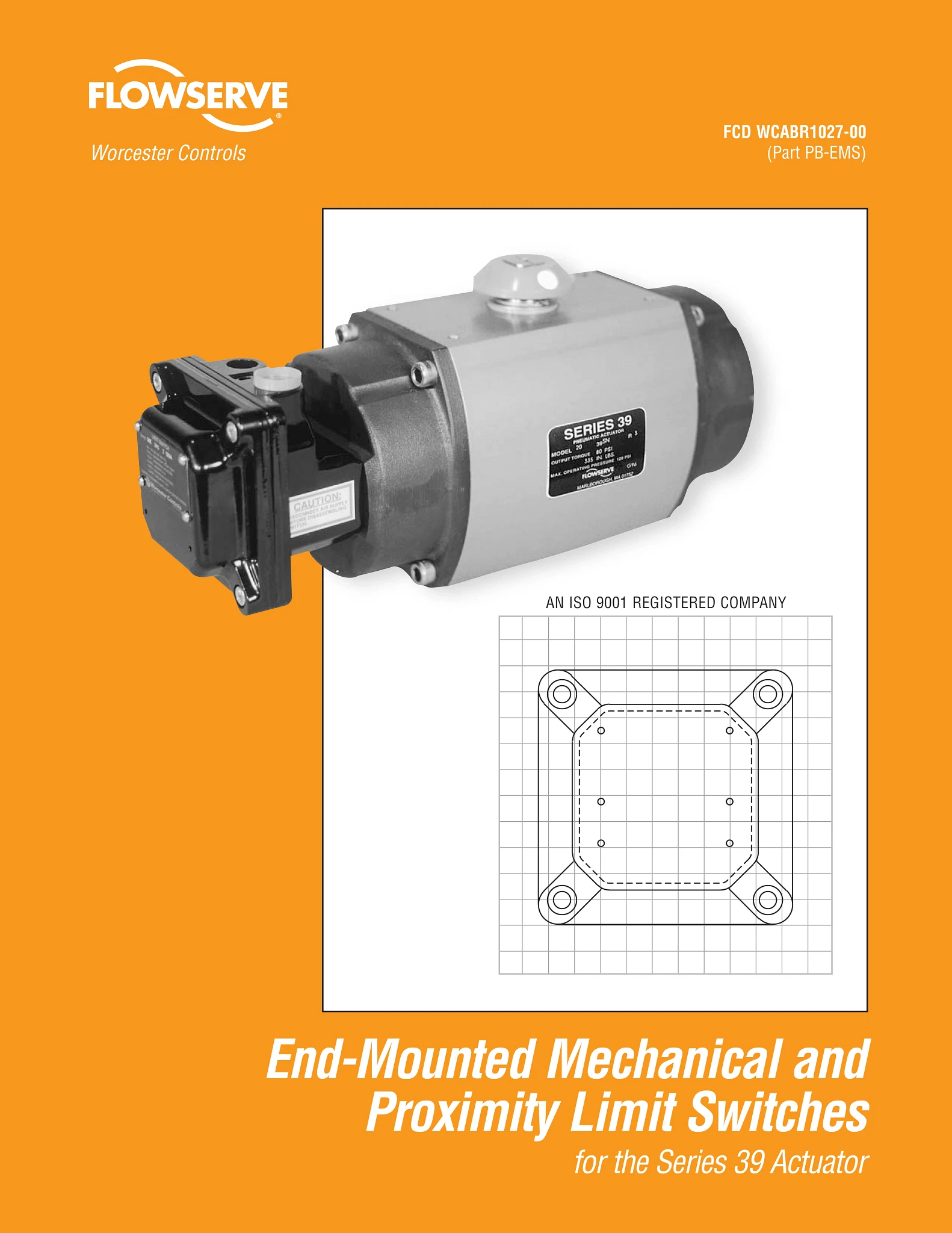 Worcester Controls 39系列气动执行器两端安装机械和接近极限开关手册