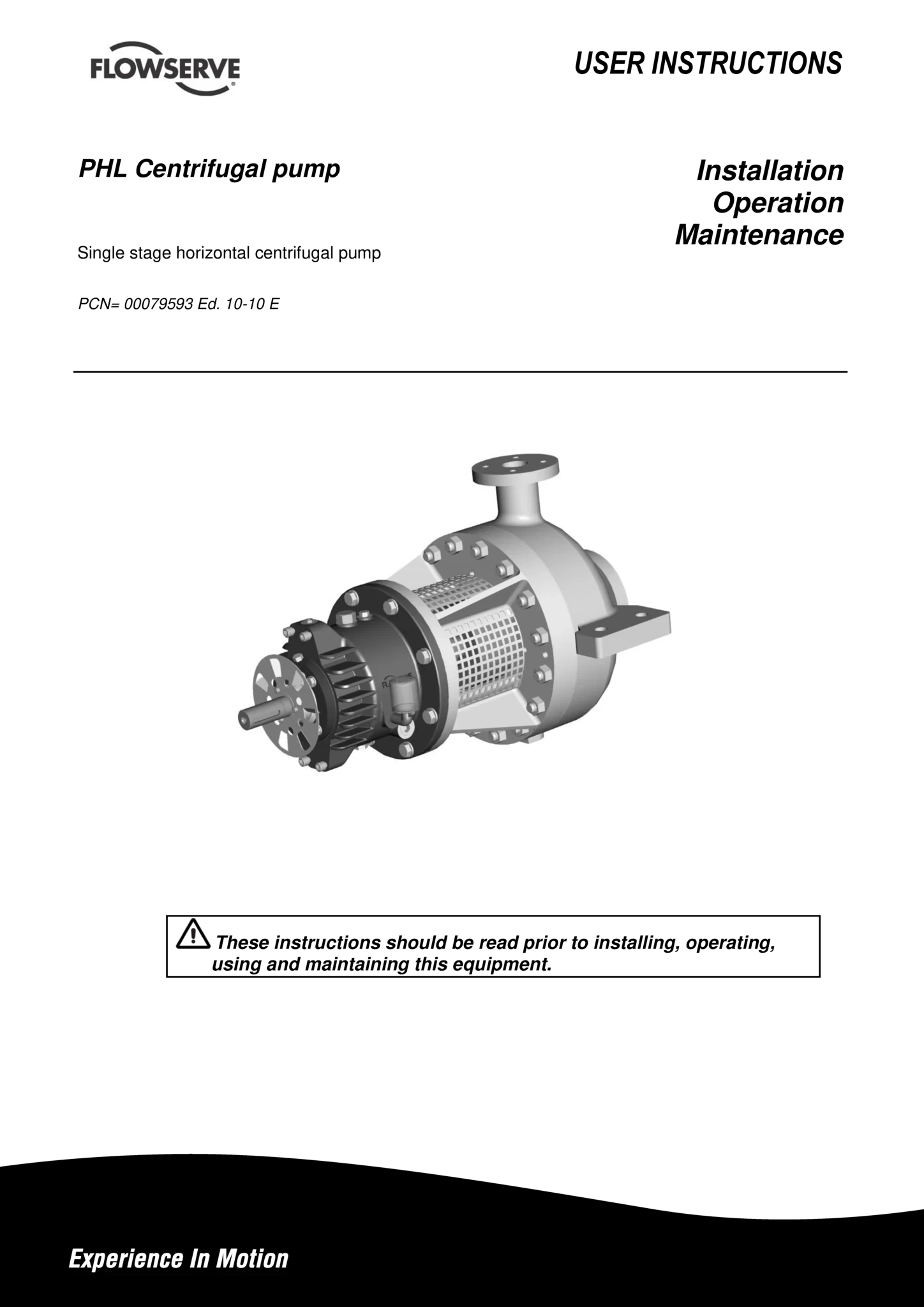 PHL离心泵使用说明书