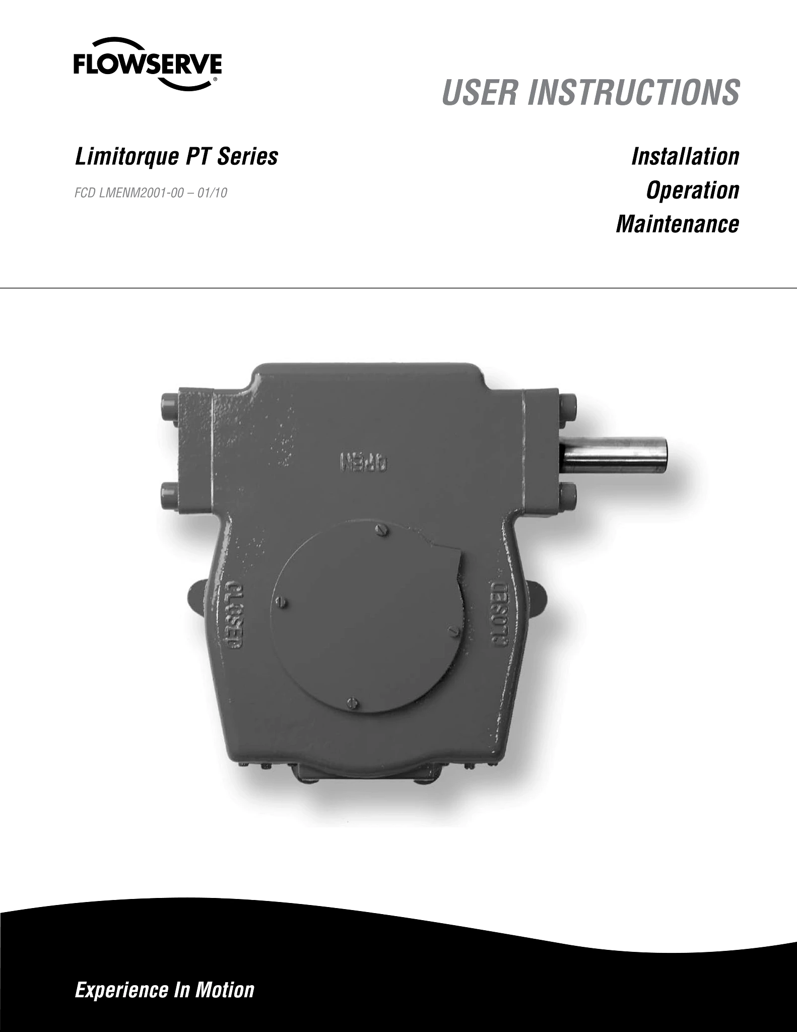 Limitorque PT系列蜗轮操作员使用说明（IOM）