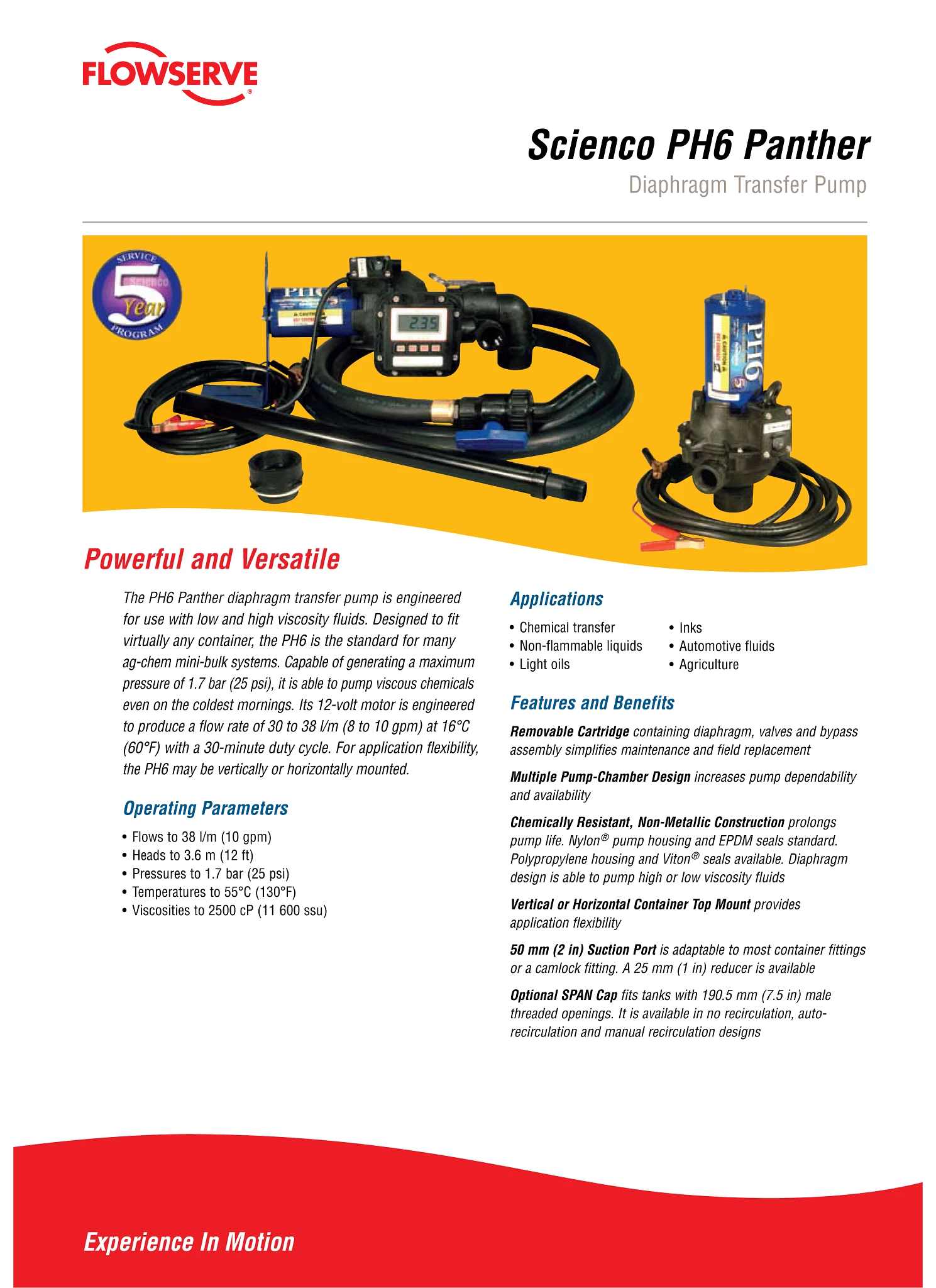 Scienco PH6 Panther泵公告