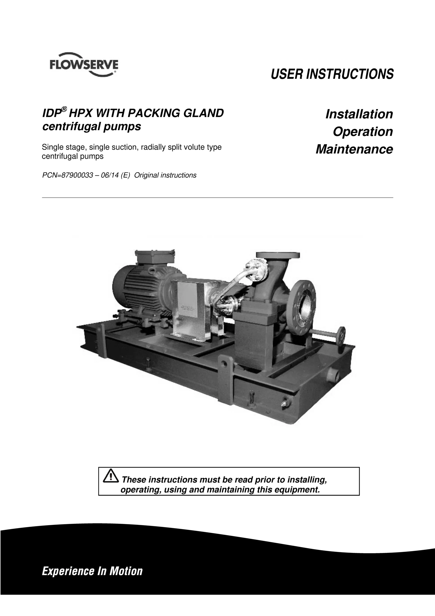 带填料压盖离心泵HPX使用说明书