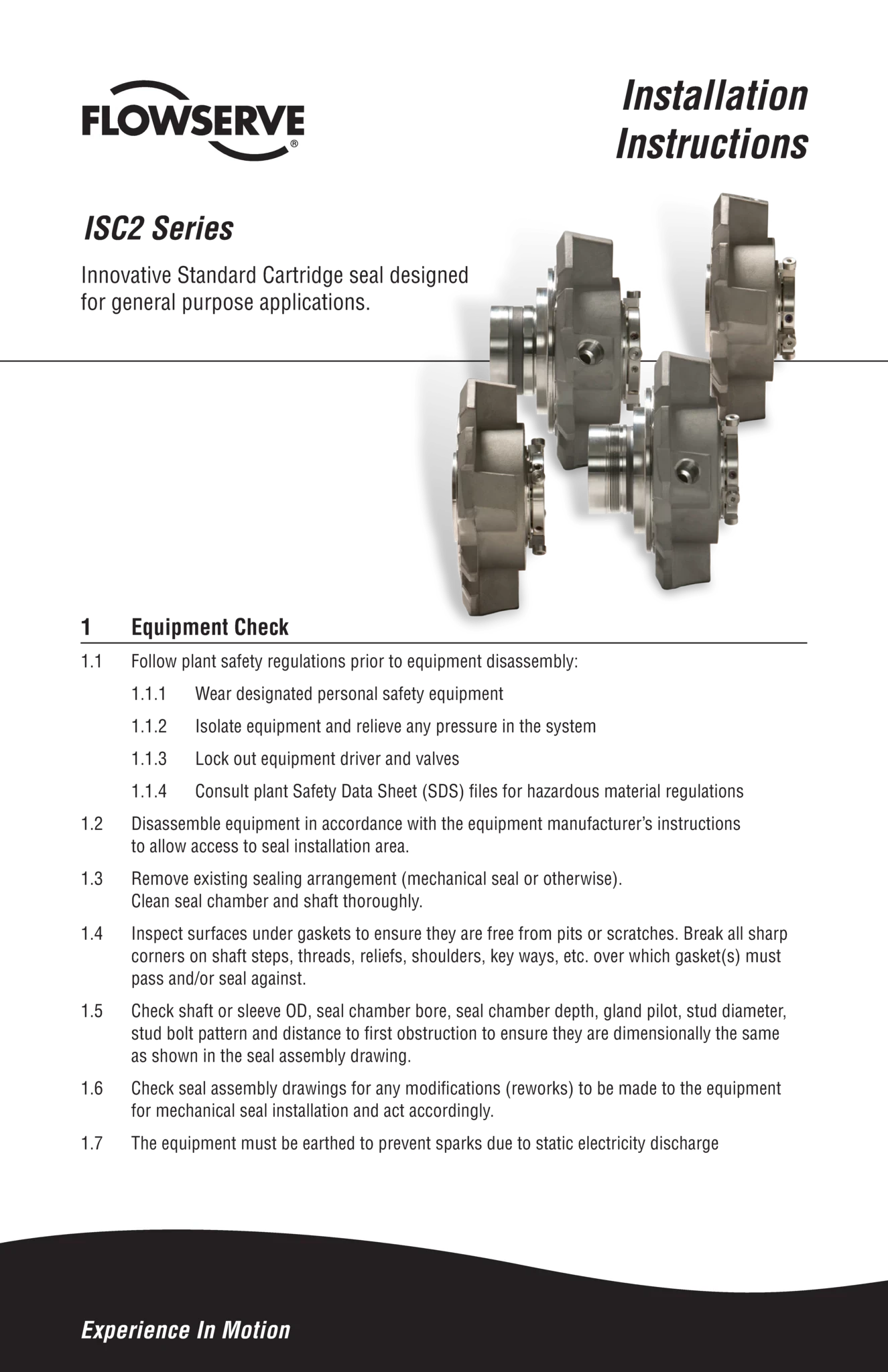 ISC2系列集装式密封 - 安装说明书