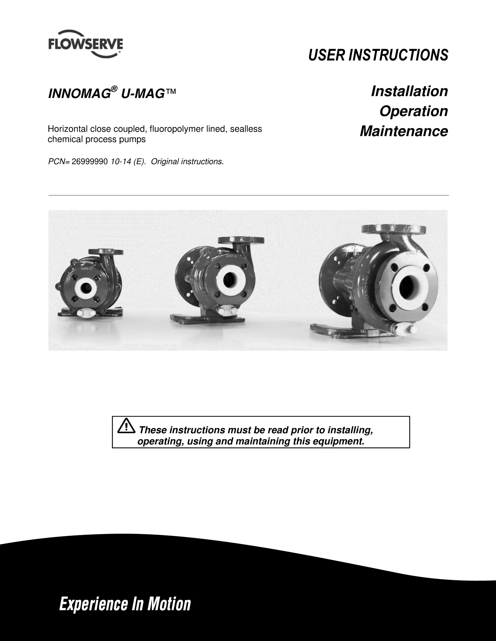 INNOMAG®U-MAG™ 无密封化工流程泵-使用说明