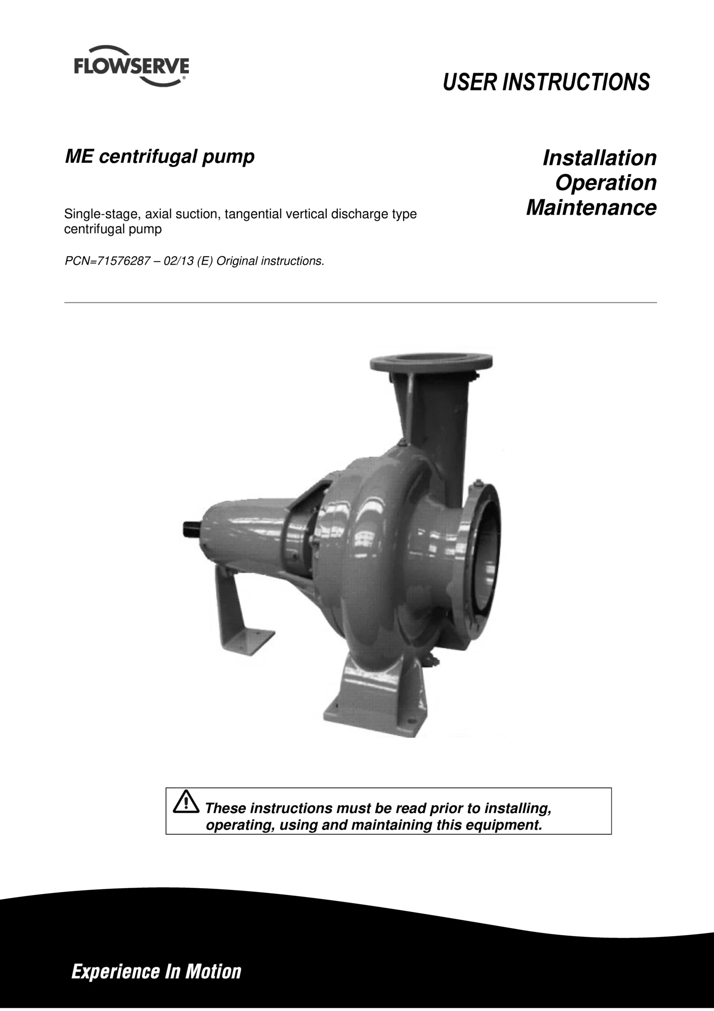 ME离心泵使用说明