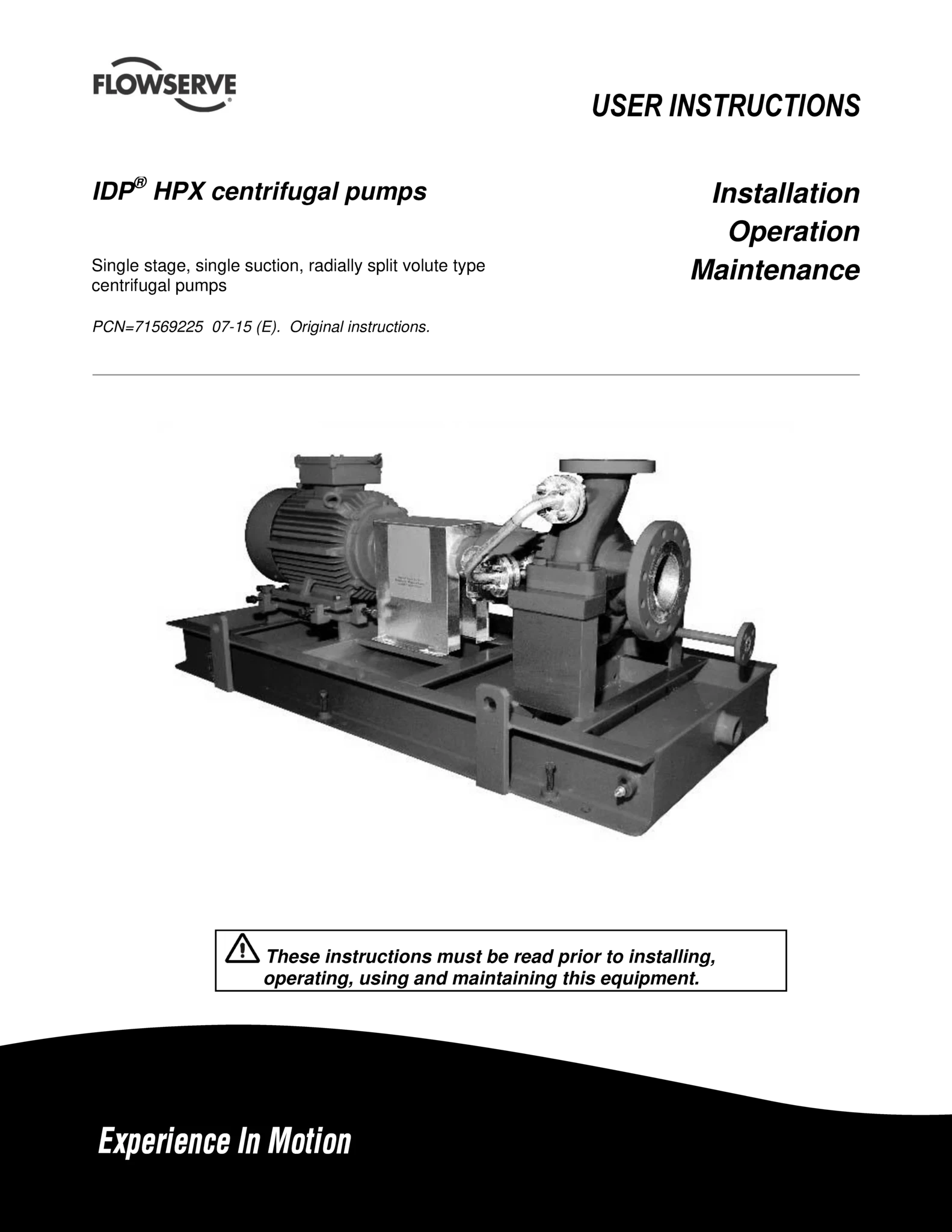 HPX离心泵使用说明