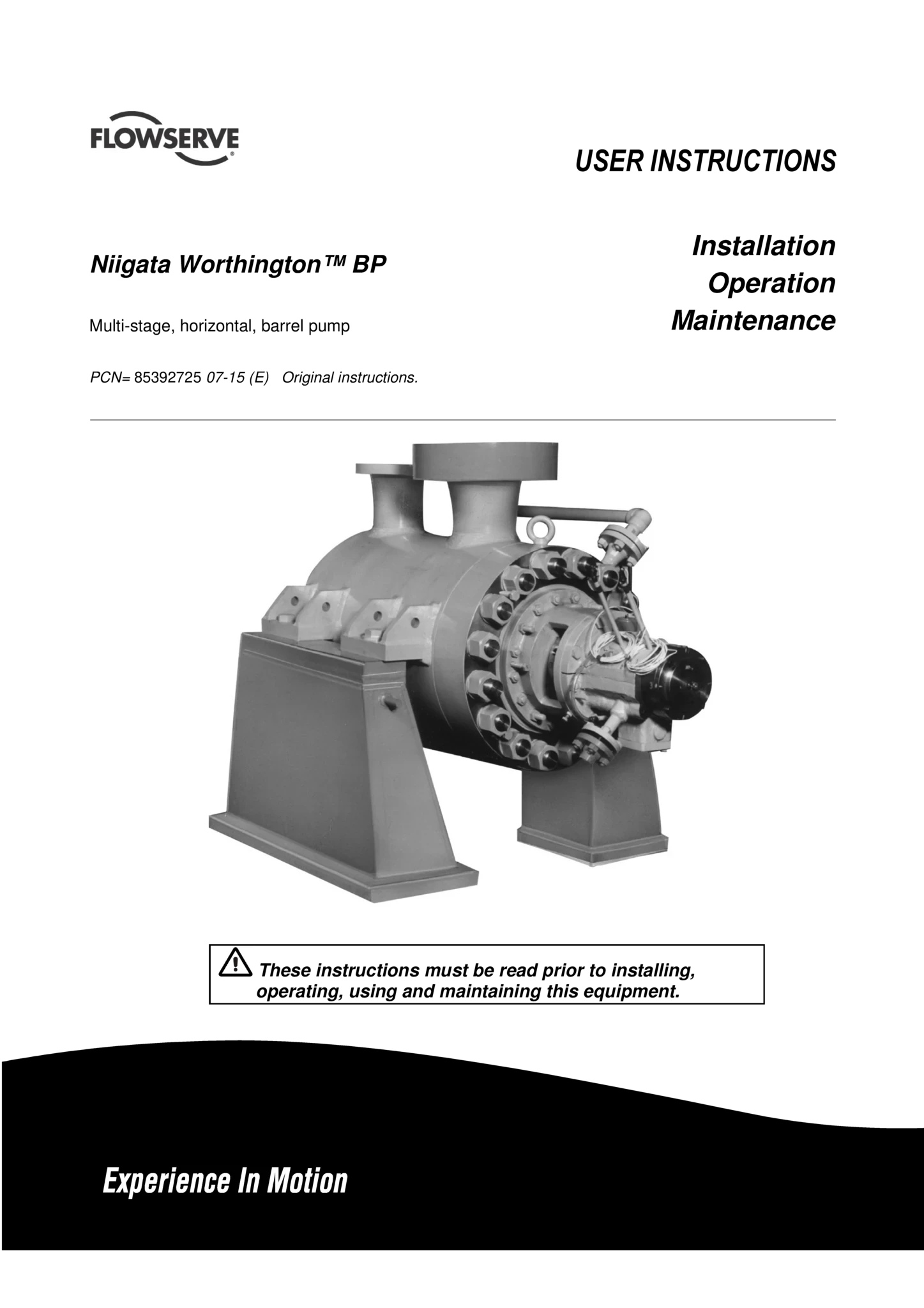 Niigata Worthington™ BP使用说明