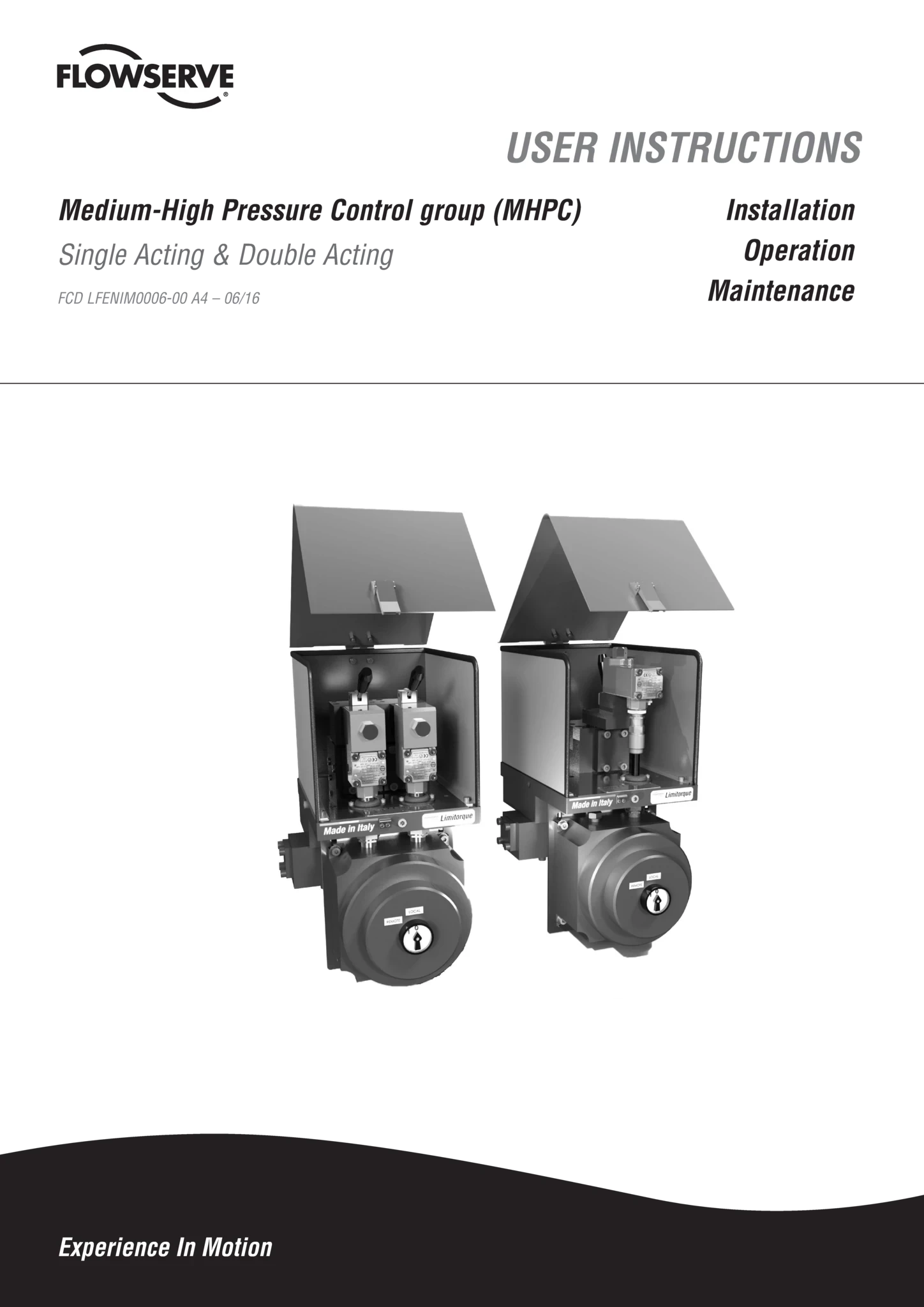 Limitorque MHPC 中高压控制器 IOM