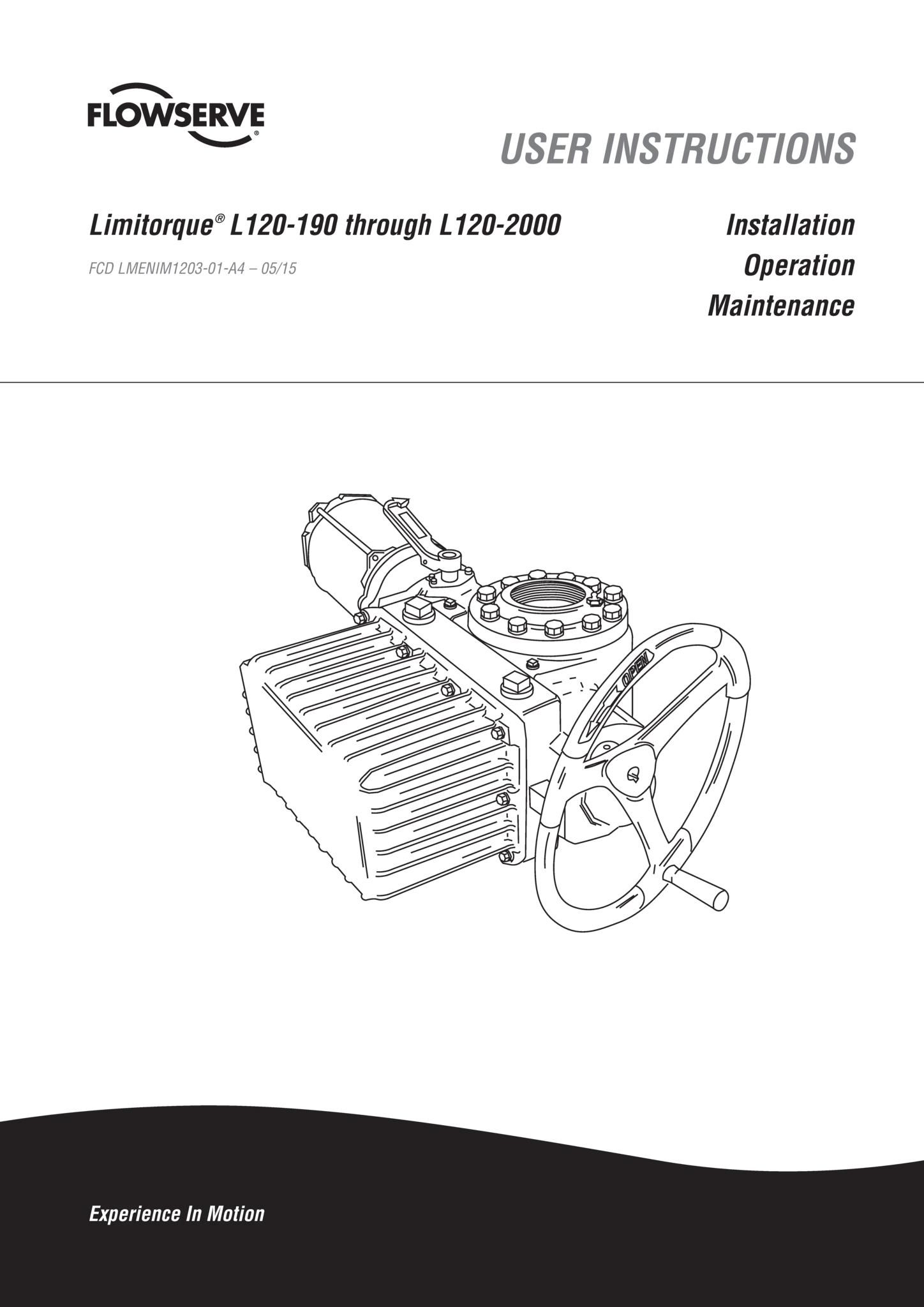 Limitorque L120-190至L120-2000系列电动执行器 - 使用说明 (IOM)