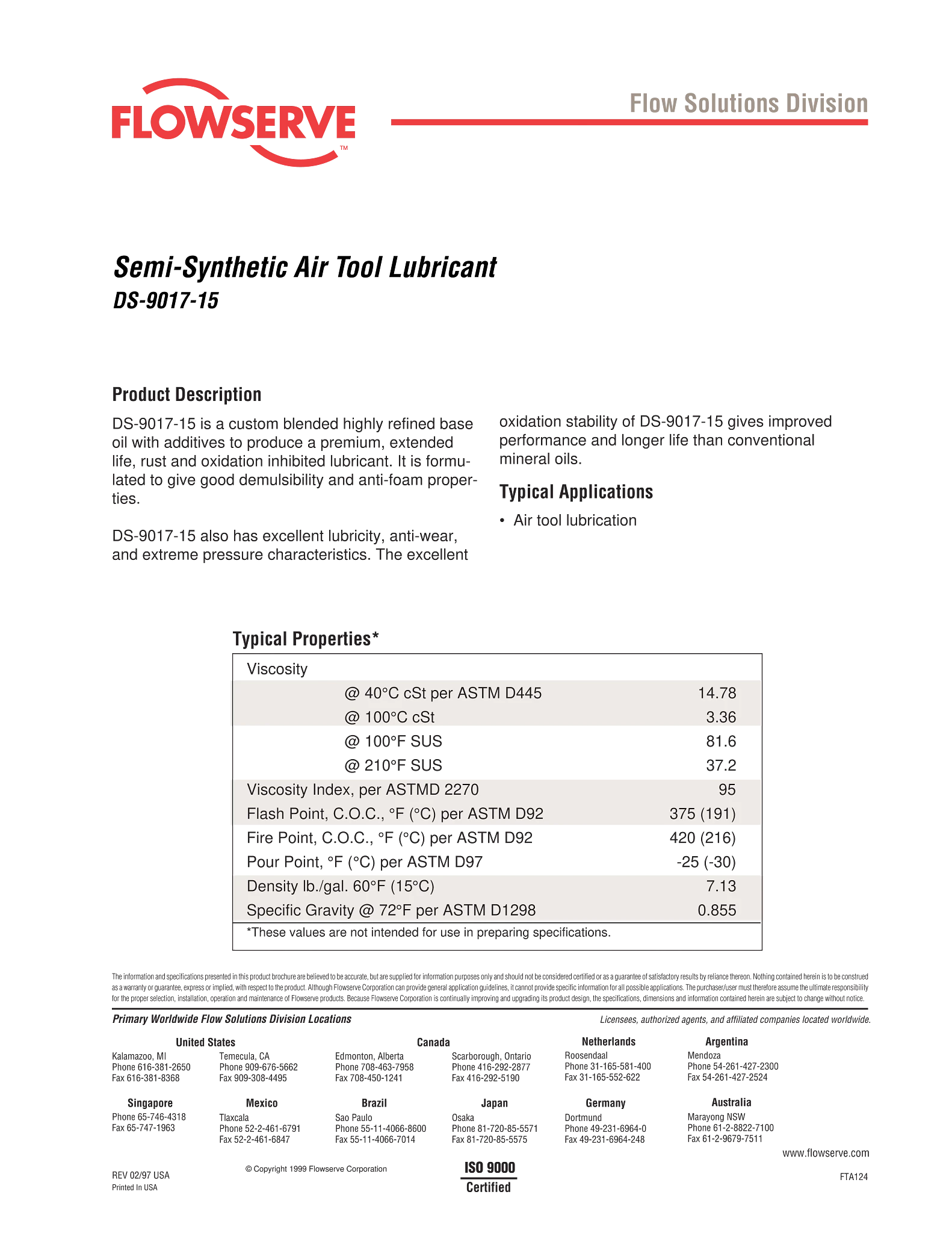 DS-9017-15半合成气动工具润滑油宣传单