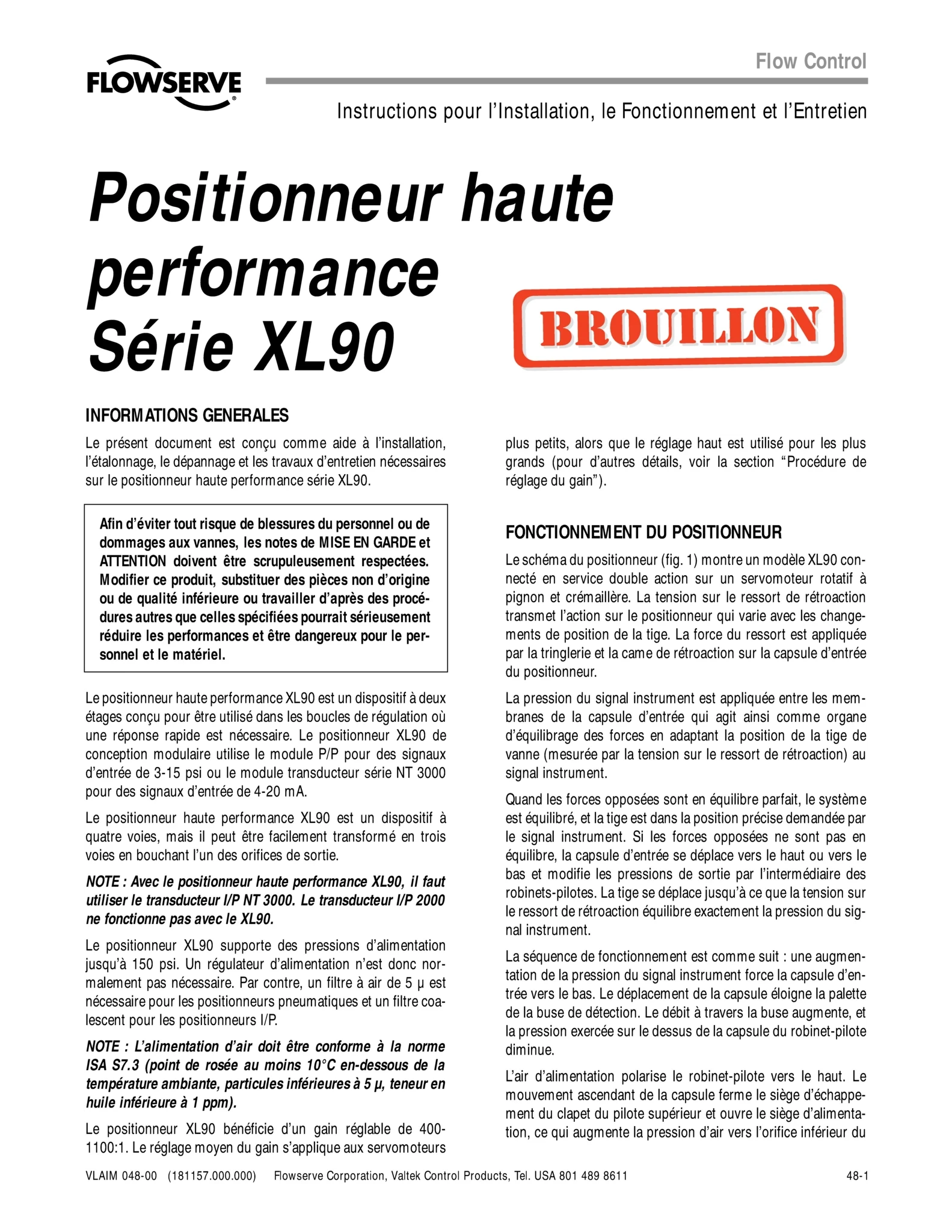 Valtek XL90定位器 - 使用说明