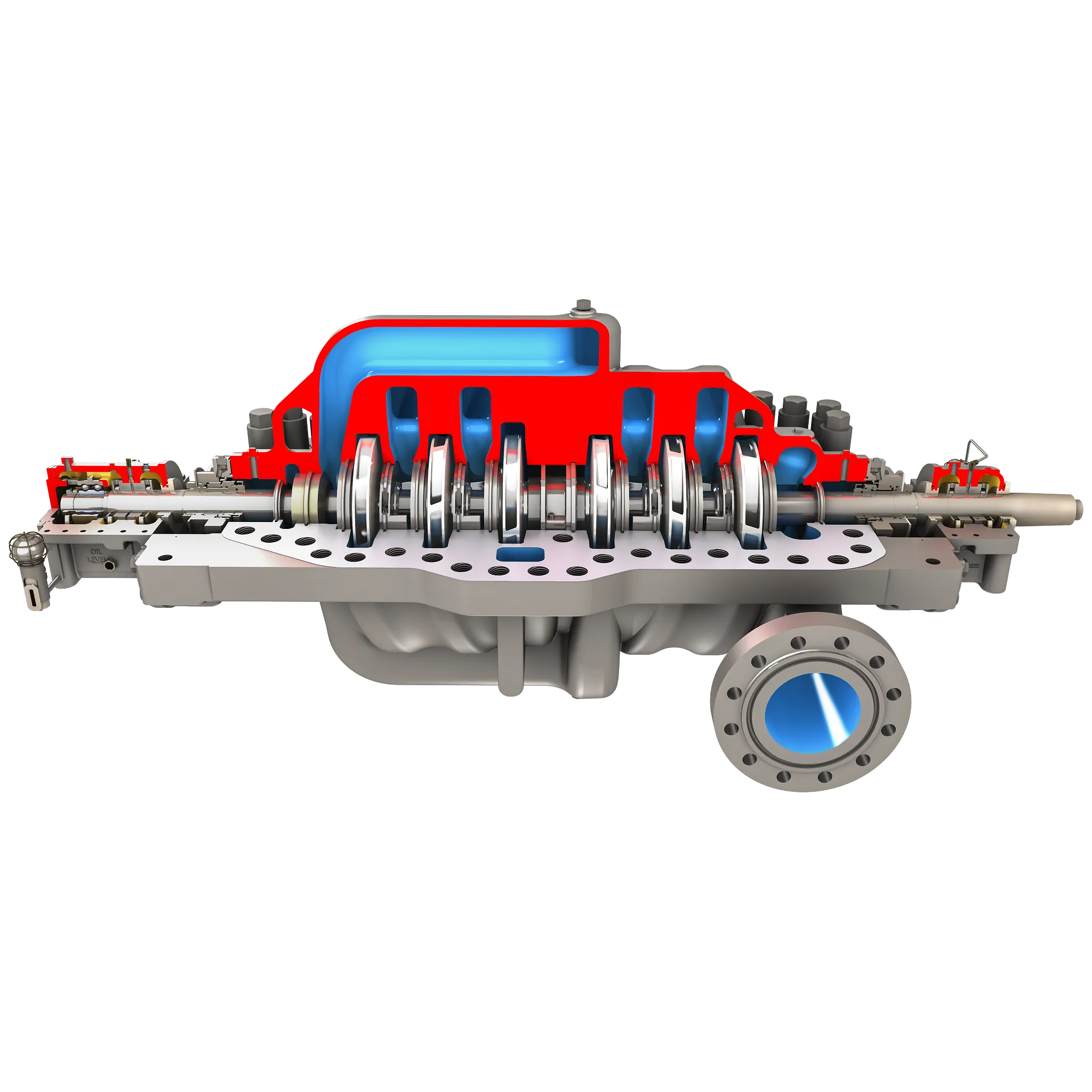 Flowserve DMX 轴承泵 - 轴向剖分，多级，单泵壳