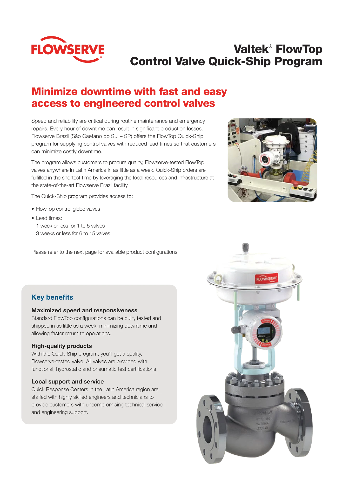 Valtek® FlowTop控制阀快速发货计划 - 宣传单