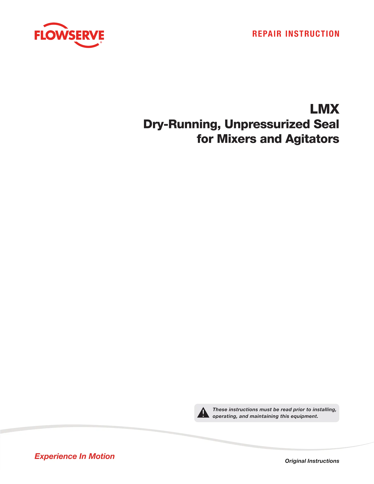 LMX 型搅拌机与搅拌器干式无压密封 —— 维修说明书