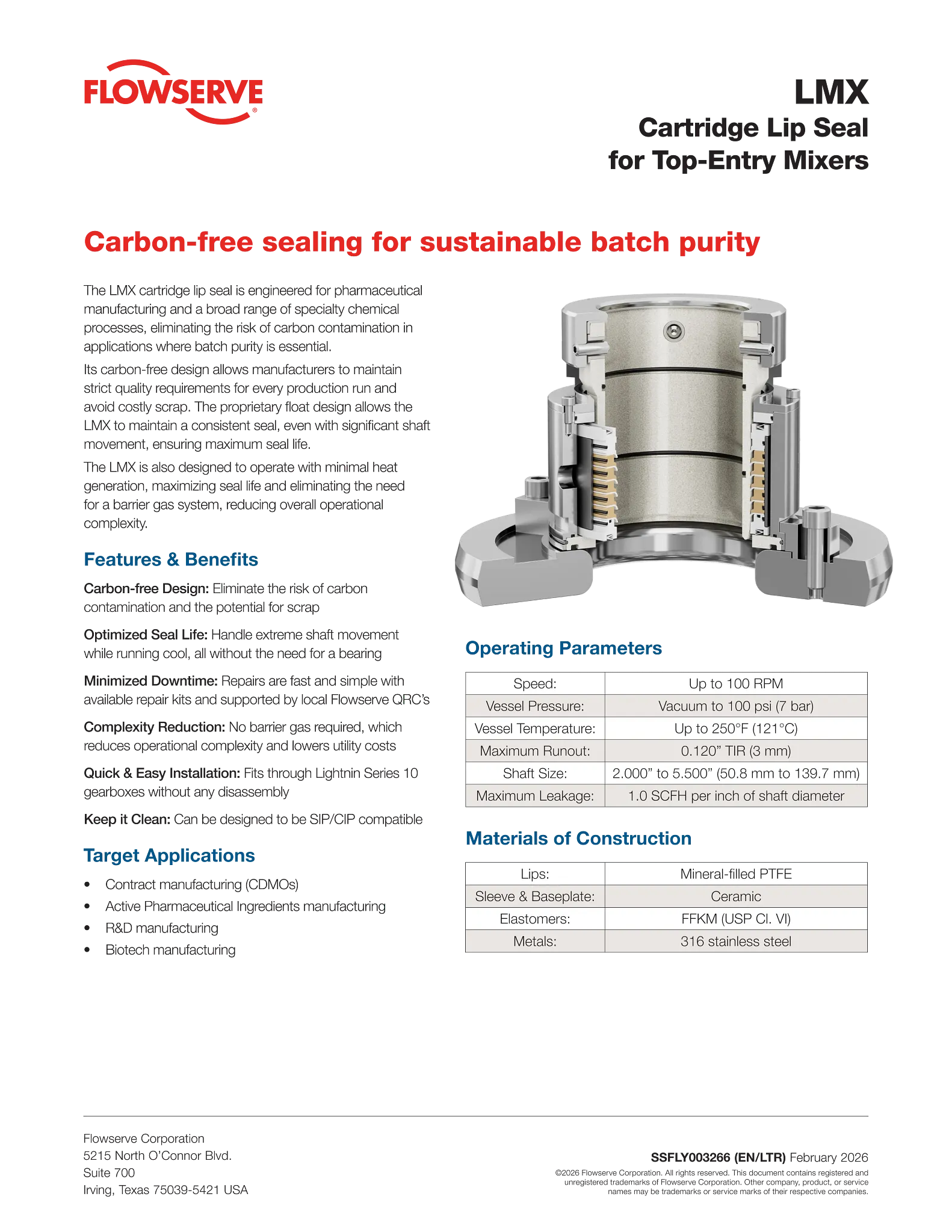 LMX 顶入式搅拌器用盒式唇形密封产品宣传单（样本）